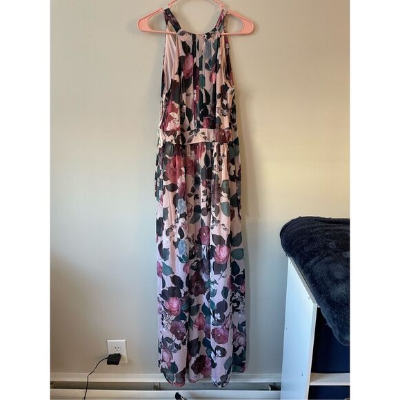 Nine West Dresses & Skirts - Nine West Womens Size 6 High Neck Floral Pink and Purple Maxi Dress